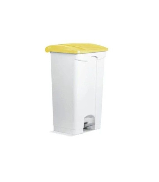 CONTENEUR POUBELLE 90LT PLASTIQUE A PEDALE JAUNE dans POUBELLES