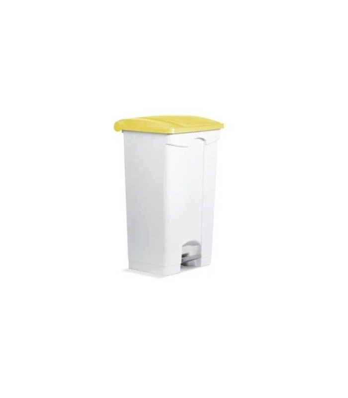 CONTENEUR POUBELLE 90LT PLASTIQUE A PEDALE JAUNE dans POUBELLES