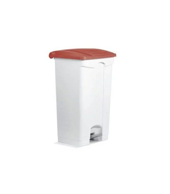 CONTENEUR POUBELLE 90LT PLASTIQUE A PEDALE ROUGE dans POUBELLES