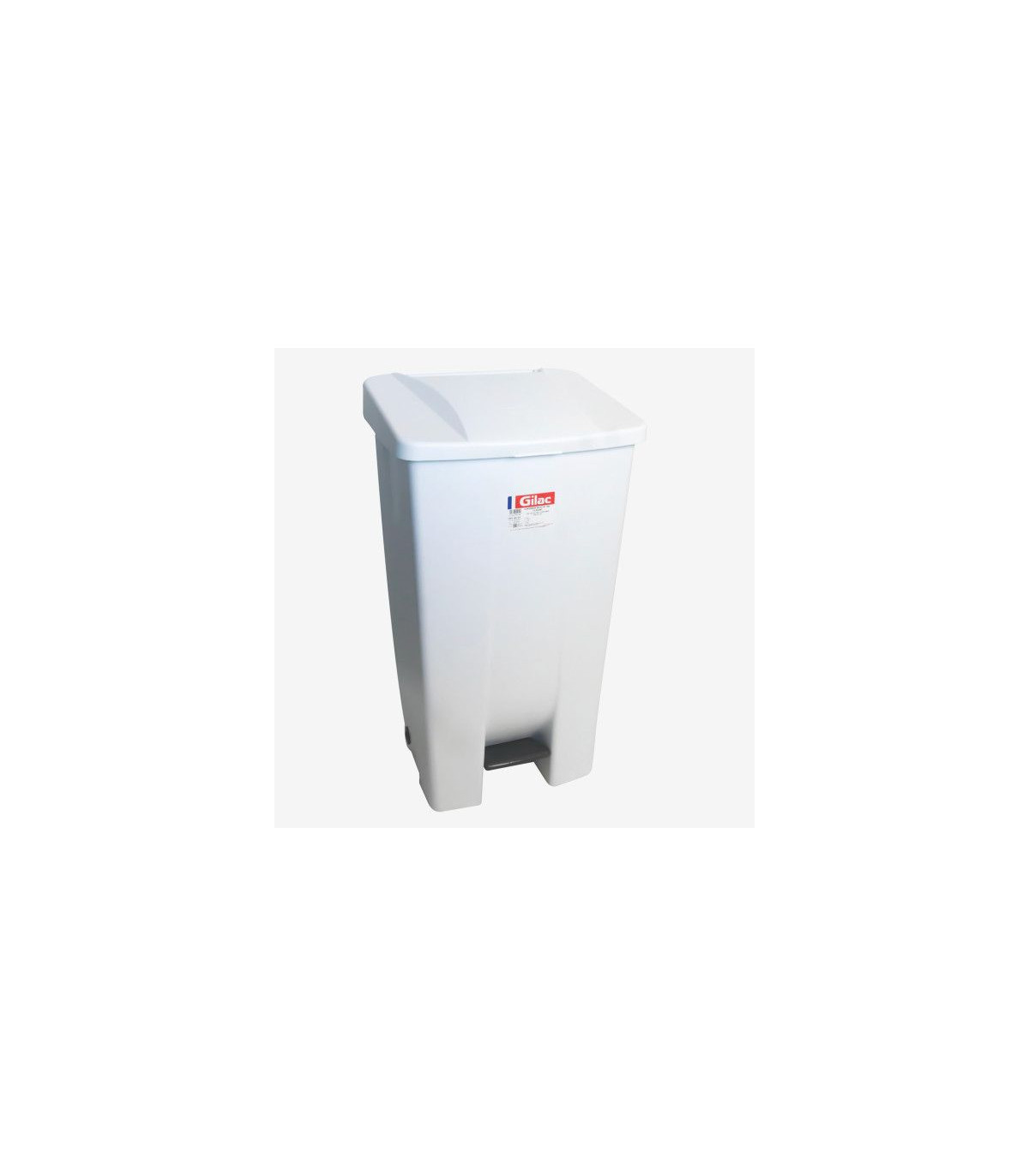 POUBELLE A PEDALE ECO 120LT AVEC ROULETTES - COUVERCLE BLANC GILAC dans POUBELLES