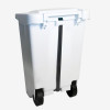 POUBELLE A PEDALE ECO 120LT AVEC ROULETTES - COUVERCLE BLANC GILAC dans POUBELLES