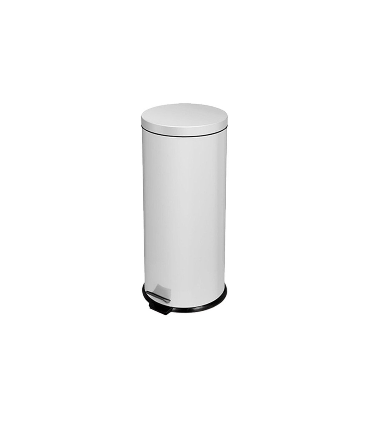 POUBELLE PEDALE 30LT METAL BLANC dans POUBELLES