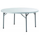 TABLE RONDE BLANCHE PIED PLIANT 8 PLACES AMOBIS