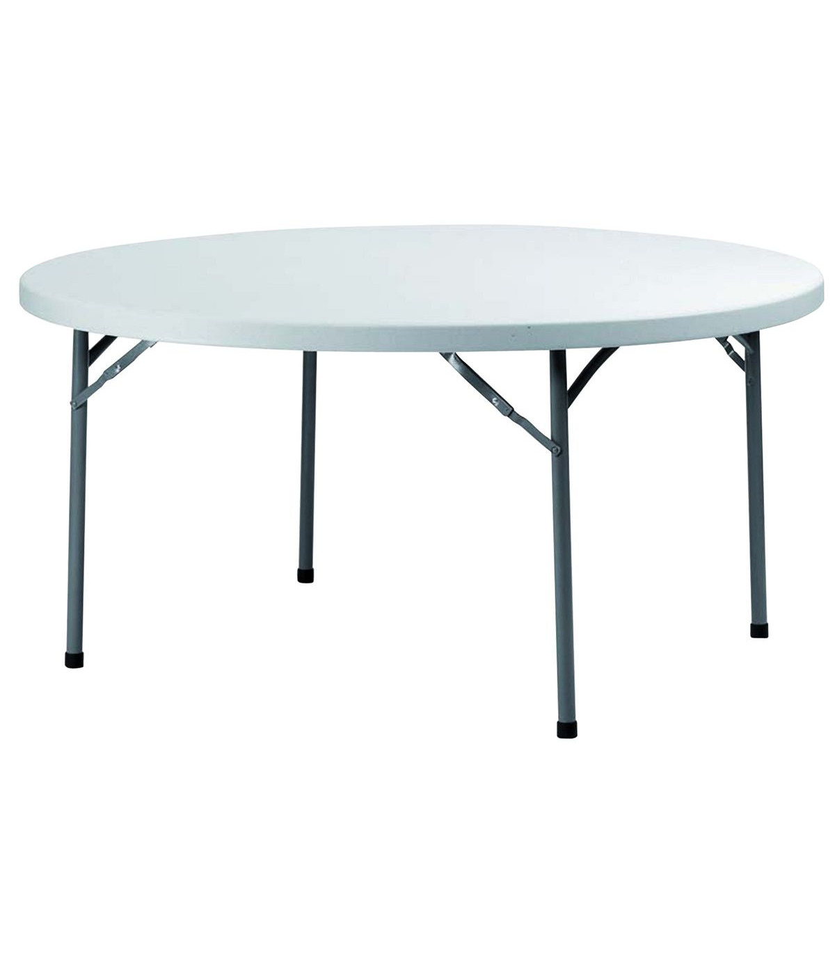 TABLE RONDE BLANCHE PIED PLIANT 8 PLACES AMOBIS dans TABLE PLIANTE