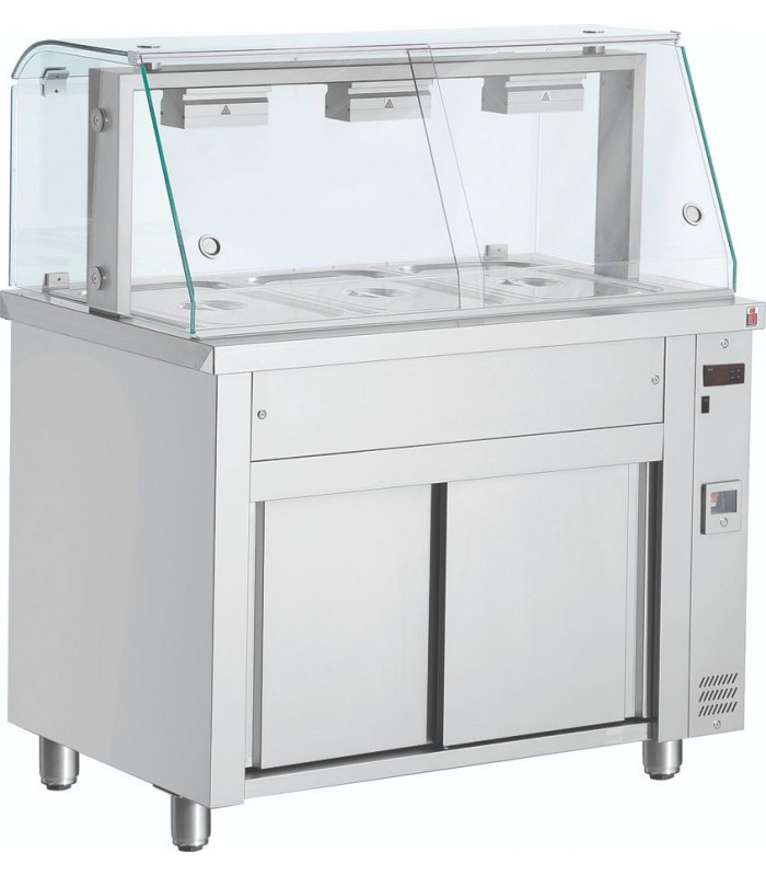 MEUBLE BAIN-MARIE SUR PLACARD 3GN1/1 INOMAK dans BUFFET BAIN MARIE