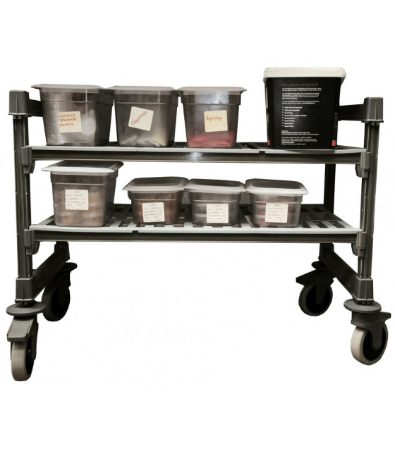 UNITE MOBILE SOUS PLAN DE TRAVAIL 2 ETAGES A CLAIRE-VOIE 750X460X760MM CAMBRO dans CHARIOT DE SERVICE