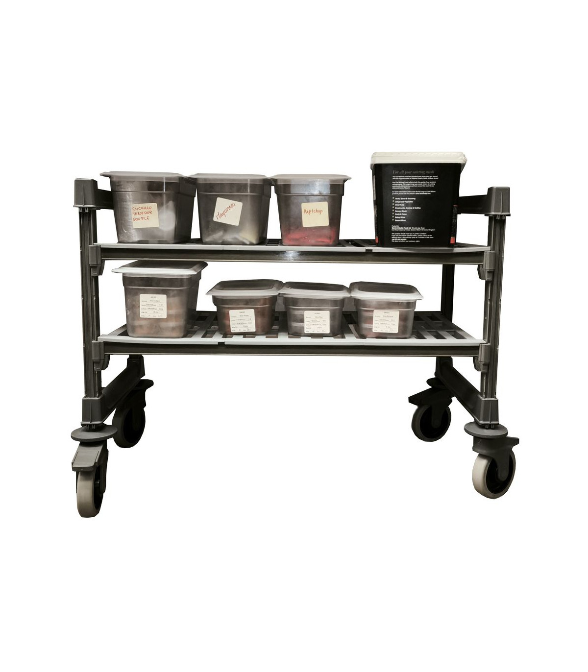 UNITE MOBILE SOUS PLAN DE TRAVAIL 2 ETAGES A CLAIRE-VOIE 750X460X760MM CAMBRO dans CHARIOT DE SERVICE