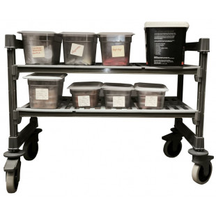 UNITE MOBILE SOUS PLAN DE TRAVAIL 2 ETAGES A CLAIRE-VOIE 910X460X1070MM CAMBRO dans CHARIOT DE SERVICE