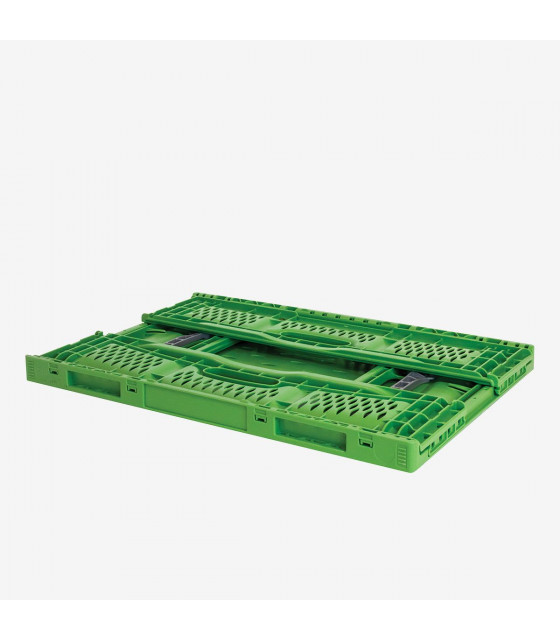 CAISSE PLIABLE EMPILABLE 600X400X180MM 35LT VERT GILAC dans BAC DE TRANSPORT