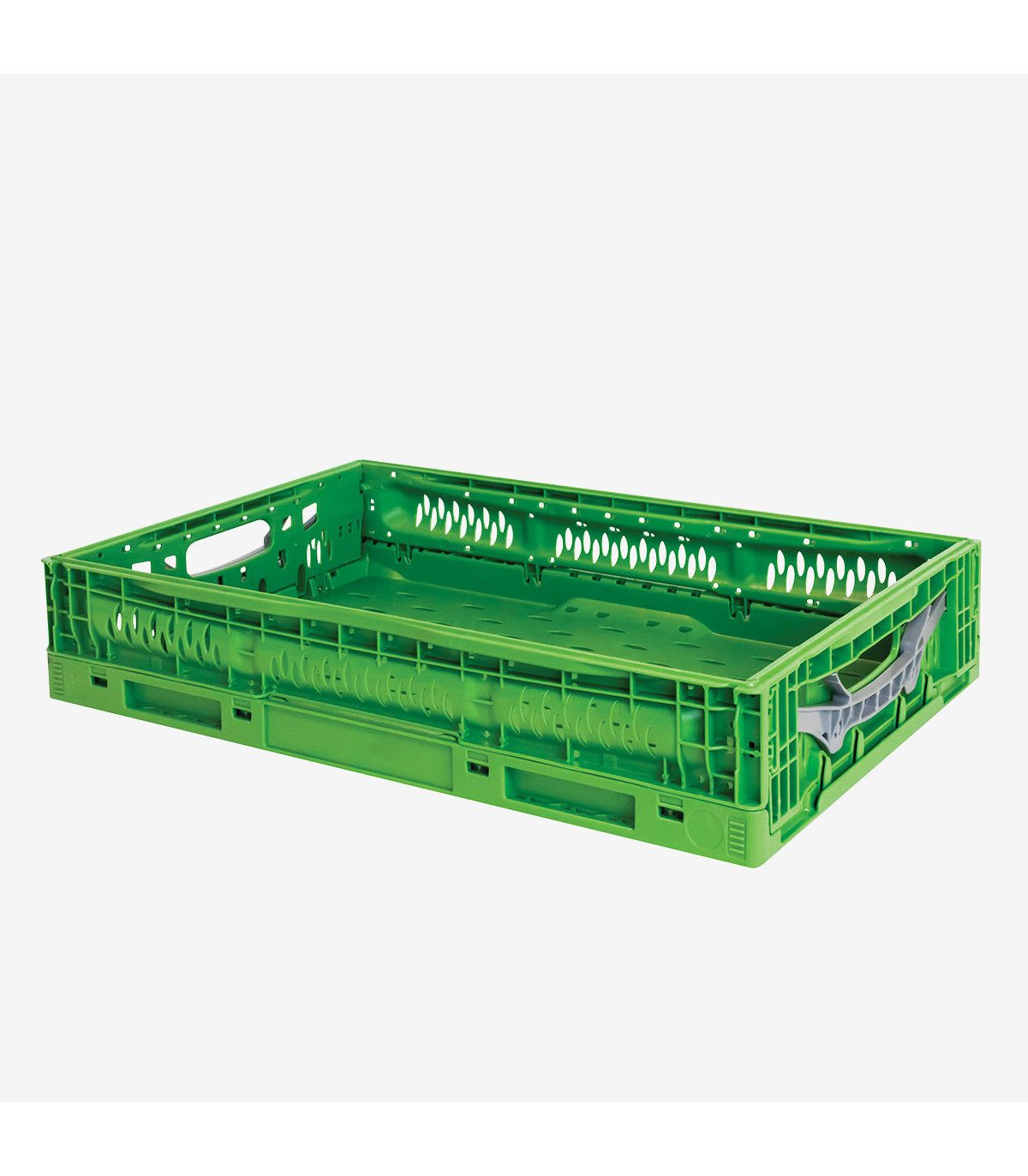 CAISSE PLIABLE EMPILABLE 600X400X120MM 23LT VERT GILAC dans BAC DE TRANSPORT