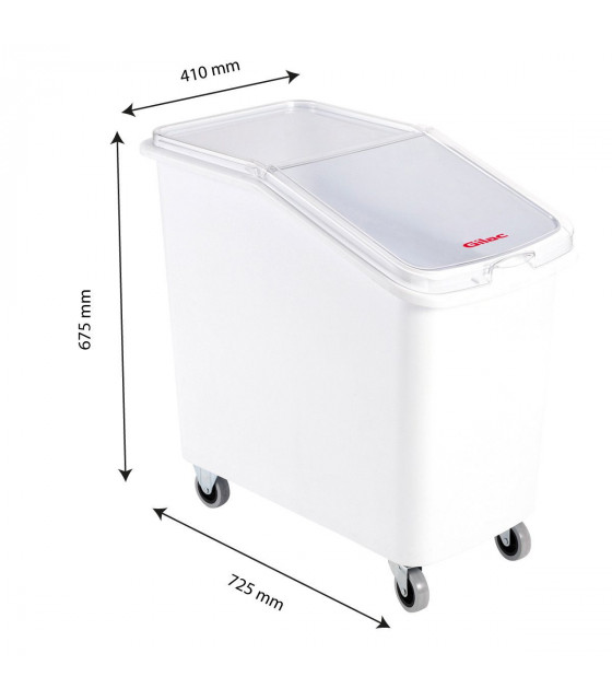 BAC INGREDIENTS 100LT SUR ROUES GILAC dans BOITES DE CONSERVATION