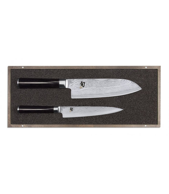 SET DE 2 COUTEAUX : COUTEAU UNIVERSEL LAME 15CM + SANTOKU LAME 18CM KAI dans KAI