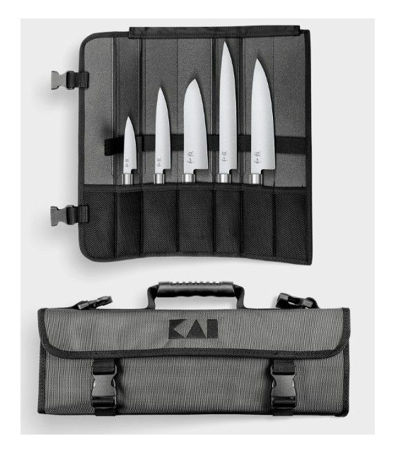 MALETTE A COUTEAUX SHUN PETIT 5 COUTEAUX + ETUI KAI dans KAI