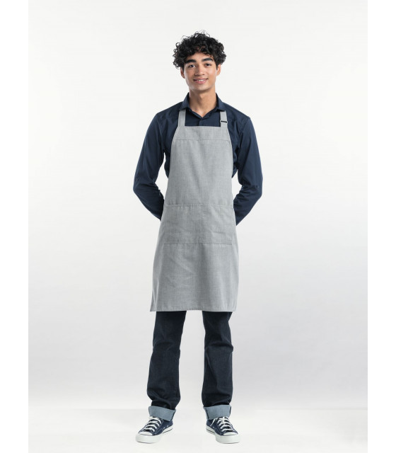 TABLIER VALET BASE  STONE - BIB APRON W70 - L85CM CHAUD DEVANT dans TABLIERS