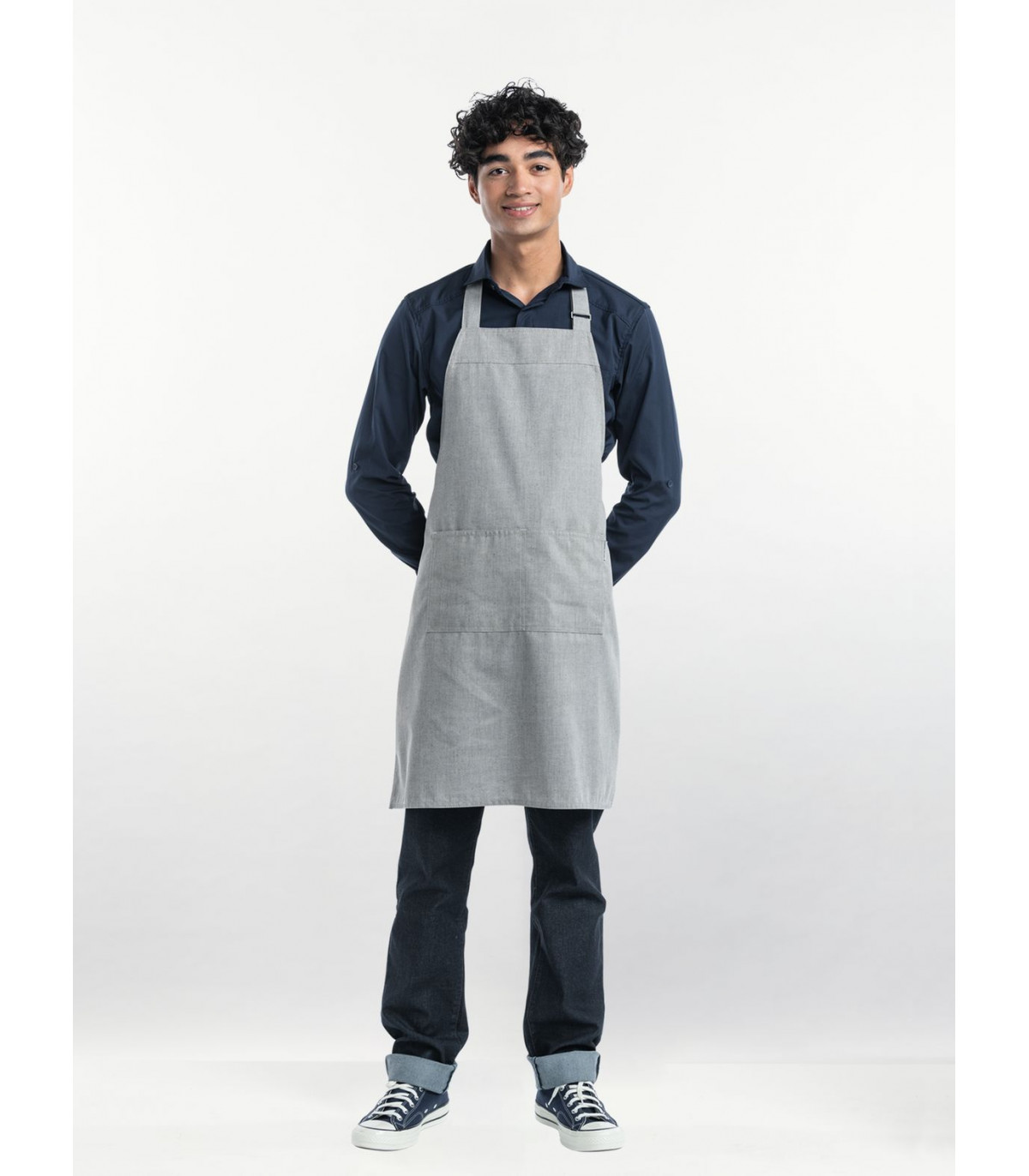 TABLIER VALET BASE  STONE - BIB APRON W70 - L85CM CHAUD DEVANT dans TABLIERS