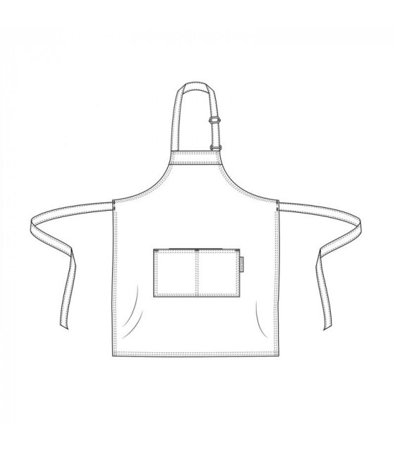 TABLIER VALET BASE  STONE - BIB APRON W70 - L85CM CHAUD DEVANT dans TABLIERS