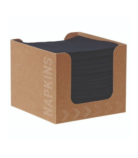 SERVIETTE AIRLAID 20X20 NOIR ECO BOITE DE 50 PIECES DUNI dans SERVIETTES