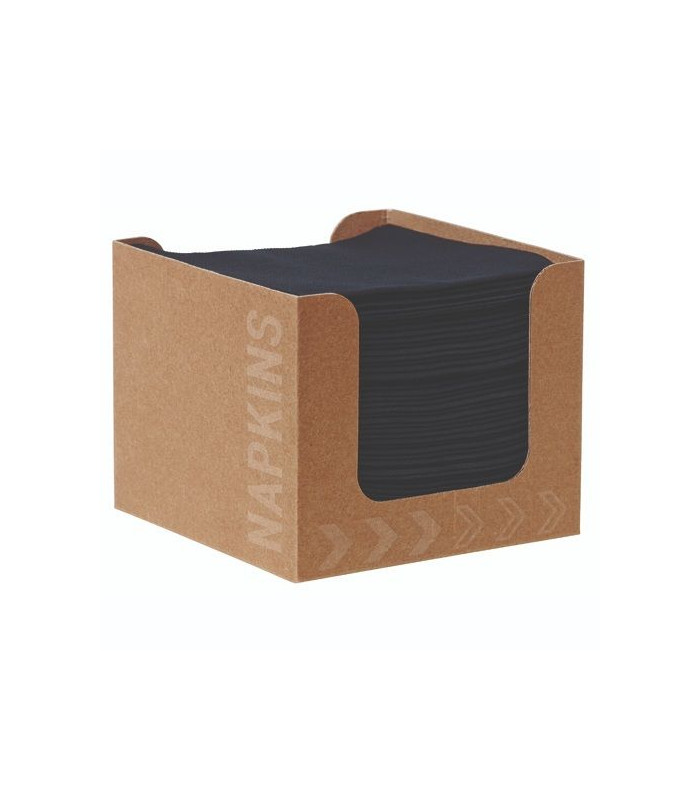 SERVIETTE AIRLAID 20X20 NOIR ECO BOITE DE 50 PIECES DUNI dans SERVIETTES