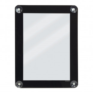 PORTE-AFFICHES POUR VITRES A4 NOIR AVEC VENTOUSES SECURIT dans SIGNALISATION