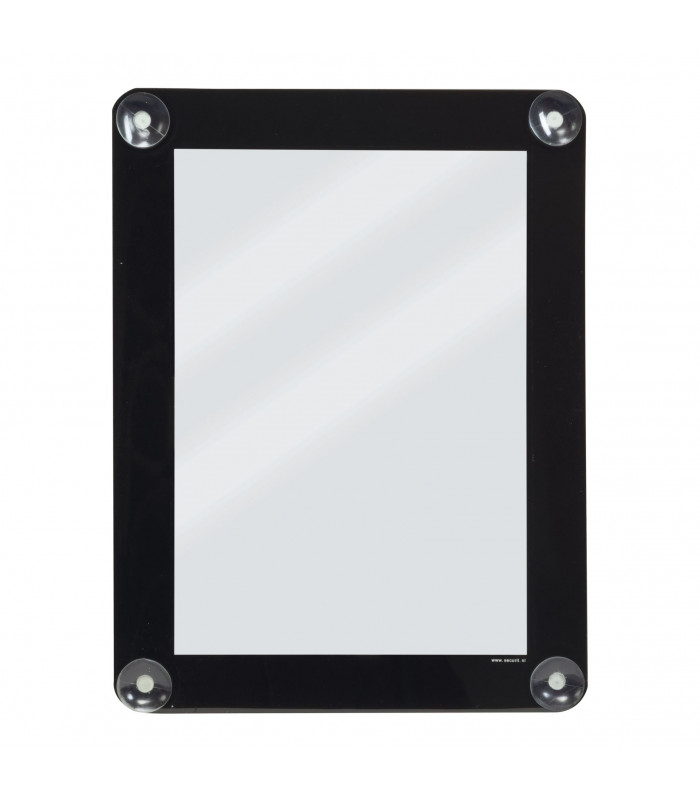 PORTE-AFFICHES POUR VITRES A4 NOIR AVEC VENTOUSES SECURIT dans SIGNALISATION