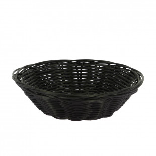 CORBEILLE PLASTIC NOIR RONDE 23X6.5CM dans PRESENTATION