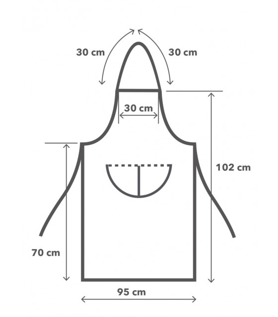 TABLIER VALET102X95 NOIR DEREN dans TABLIERS