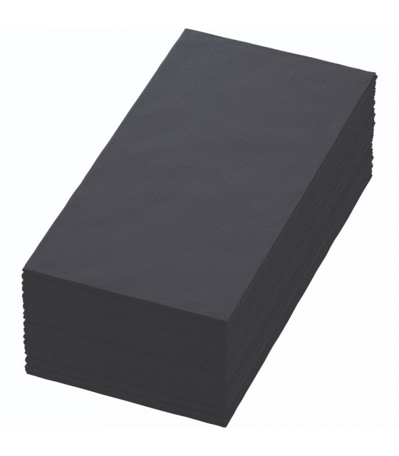 SERVIETTE DUNISOFT 40X40 NOIR PLIAGE EN 8 60 PIECES dans SERVIETTES
