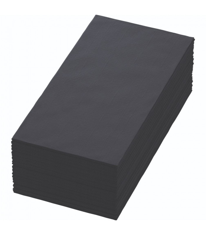 SERVIETTE DUNISOFT 40X40 NOIR PLIAGE EN 8 60 PIECES dans SERVIETTES