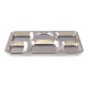 PLATEAU 6 COMPARTIMENTS INOX 38X27X2.5CM