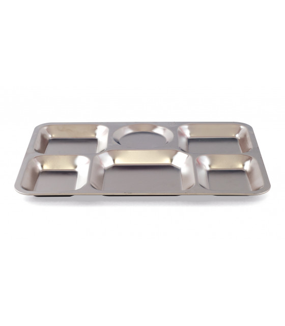 PLATEAU 6 COMPARTIMENTS INOX 38X27X2.5CM dans INOX