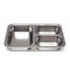 PLATEAU INOX 3 COMPARTIMENTS + COUVERCLE PP dans INOX