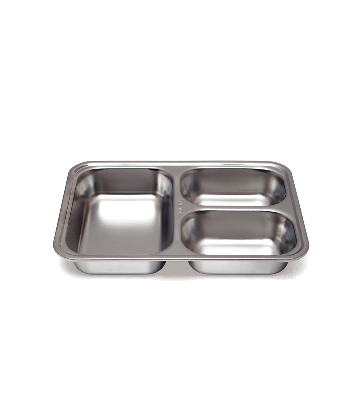 PLATEAU INOX 3 COMPARTIMENTS + COUVERCLE PP dans INOX