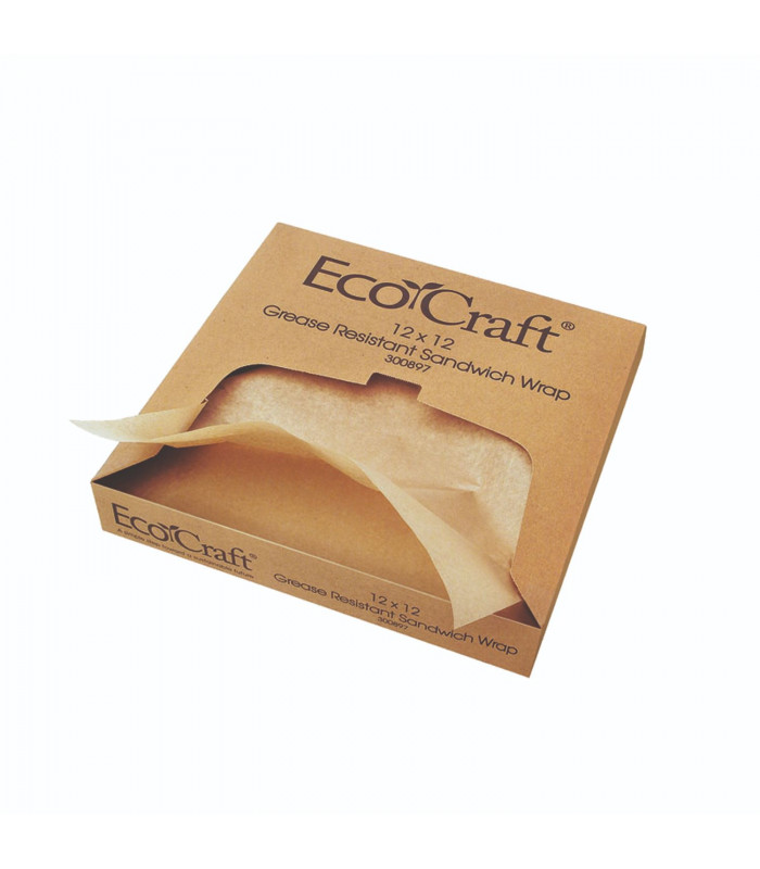 PAPIER INGRAISSABLE  BRUN 30X30CM 1000 PIECES dans EMBALLAGE EN CARTON ET PAPIER