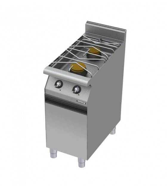 FOURNEAU 2 FEUX NUS 7 ET 4.5 KW SUR PLACARD FERME  LARGEUR 400MM ROSINOX dans GAZ