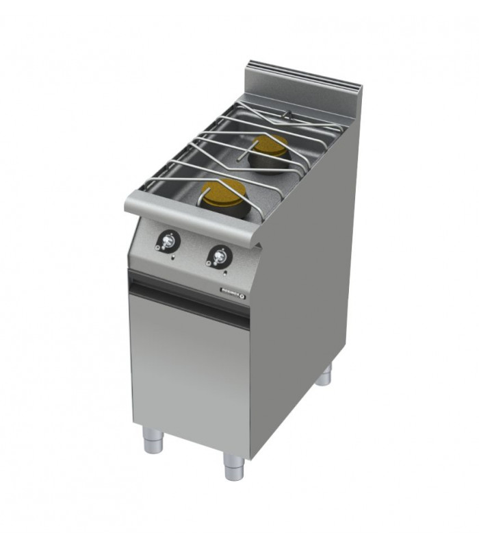 FOURNEAU 2 FEUX NUS 7 ET 4.5 KW SUR PLACARD FERME  LARGEUR 400MM ROSINOX dans GAZ