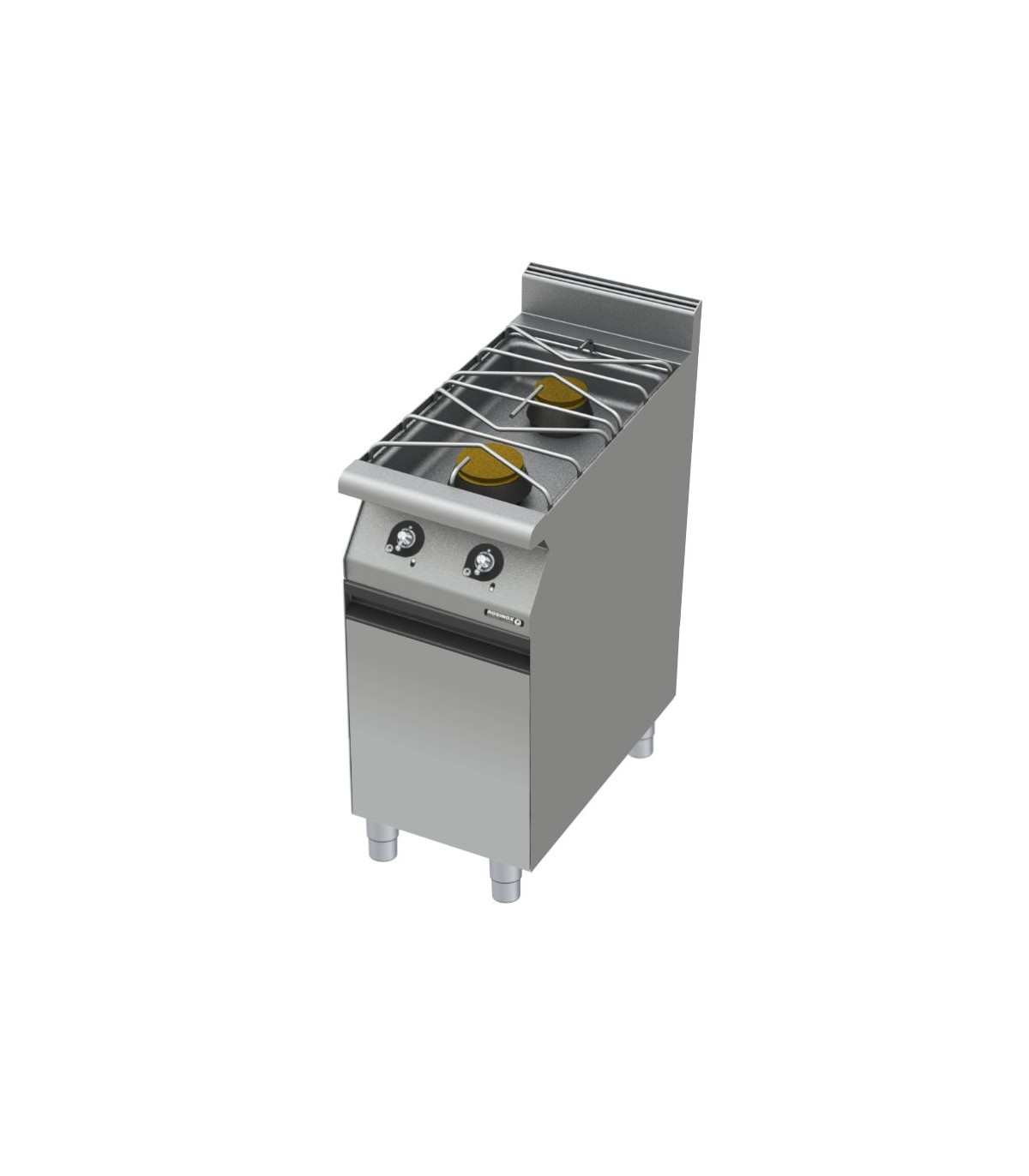 FOURNEAU 2 FEUX NUS 7 ET 4.5 KW SUR PLACARD FERME  LARGEUR 400MM ROSINOX dans GAZ