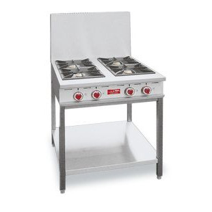 FOURNEAU 2 FEUX 7.5 KW SUR PIEDS TUBE ET ETAGERE BASSE DELRUE dans GAZ