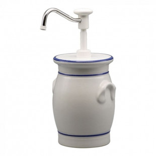 DISTRIBUTEUR DE SAUCE EN GRES 2LT AVEC POMPE BLANCHE dans SEAUX