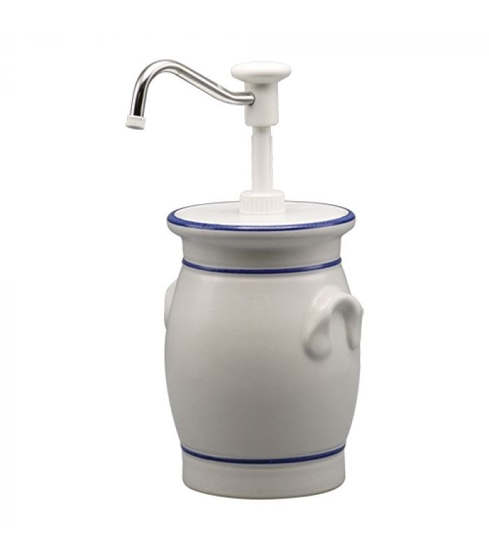 DISTRIBUTEUR DE SAUCE EN GRES 2LT AVEC POMPE BLANCHE dans SEAUX