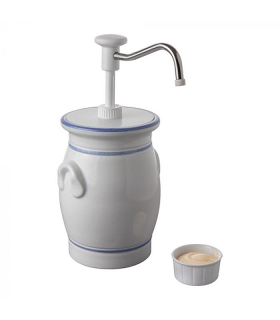 DISTRIBUTEUR DE SAUCE EN GRES 2LT AVEC POMPE BLANCHE dans SEAUX
