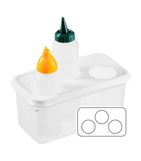 ORGANISATEUR POUR FLACON SOUPLE 3 EMPLACEMENTS ARAVEN dans FLACONS DOSEURS