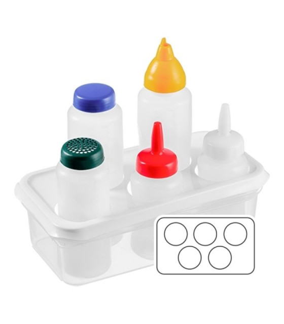 ORGANISATEUR POUR FLACON SOUPLE 5 EMPLACEMENTS ARAVEN dans FLACONS DOSEURS