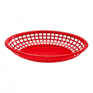 CORBEILLE DE SERVICE 24X15CM ROUGE OVALE dans PRESENTATION