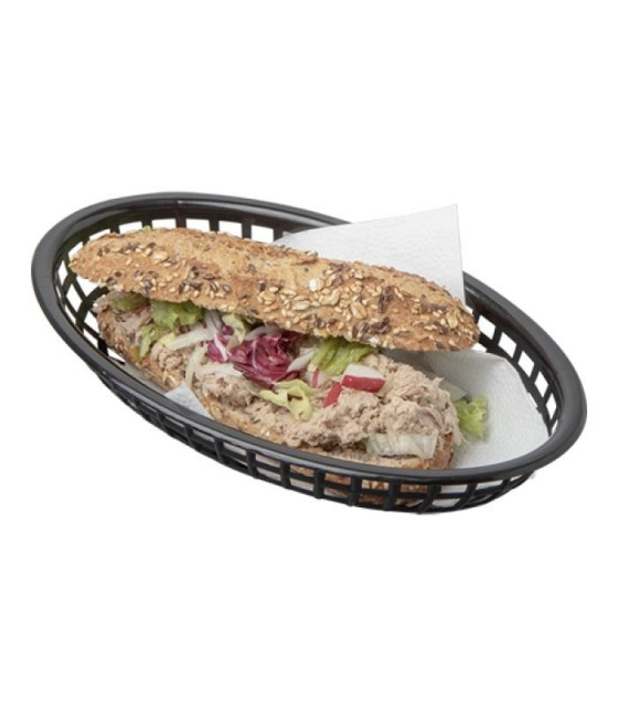 CORBEILLE DE SERVICE 24X15CM NOIRE OVALE dans PRESENTATION