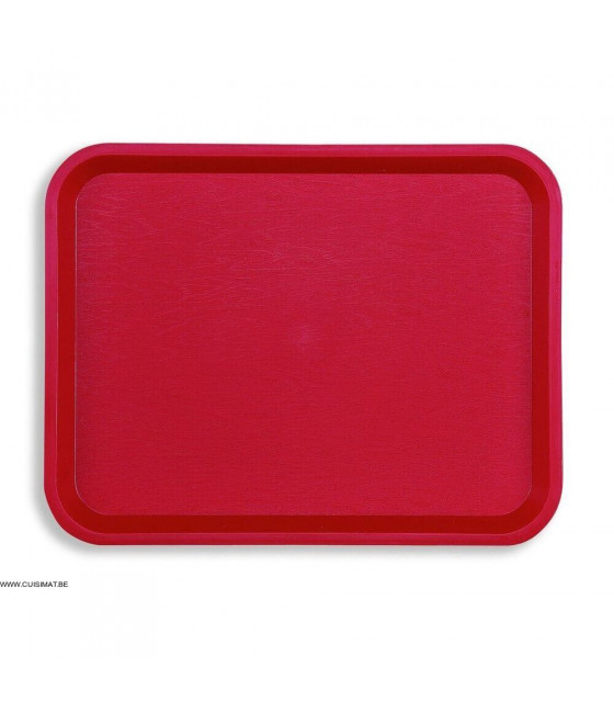 PLATEAU FAST FOOD ROUGE 35X27.2CM PLATEX dans PLATEAUX