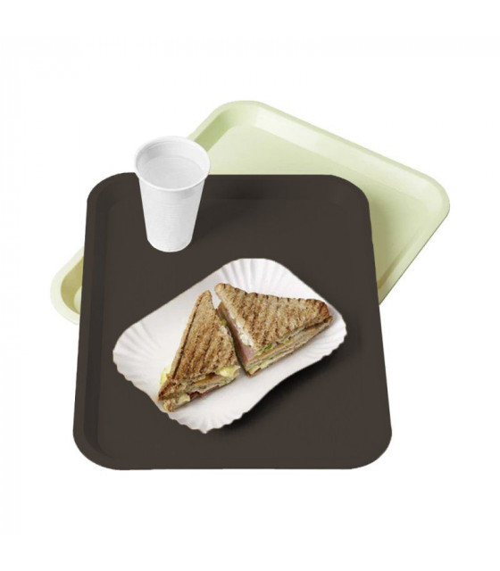 PLATEAU FAST FOOD MARRON 35X27.2CM PLATEX dans PLATEAUX