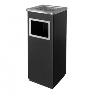 CENDRIER-CORBEILLE A DECHETS NOIR 12LT dans POUBELLES
