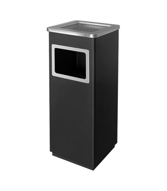 CENDRIER-CORBEILLE A DECHETS NOIR 12LT dans POUBELLES