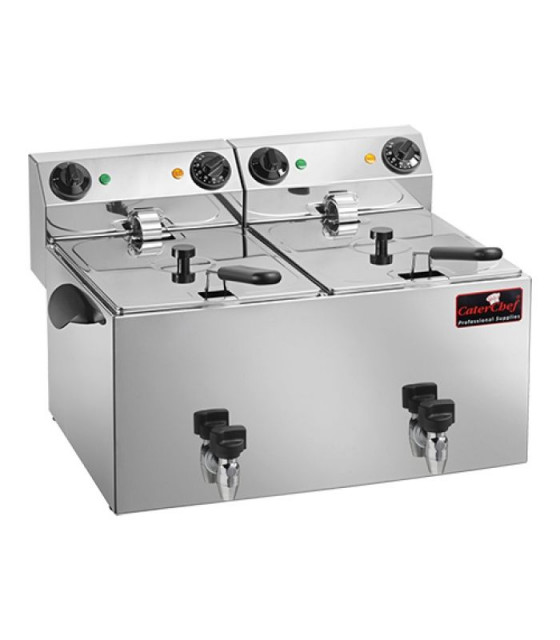 FRITEUSE ELECTRIQUE 9 + 9LT AVEC ROBINET CATERCHEF dans ELECTRIQUE