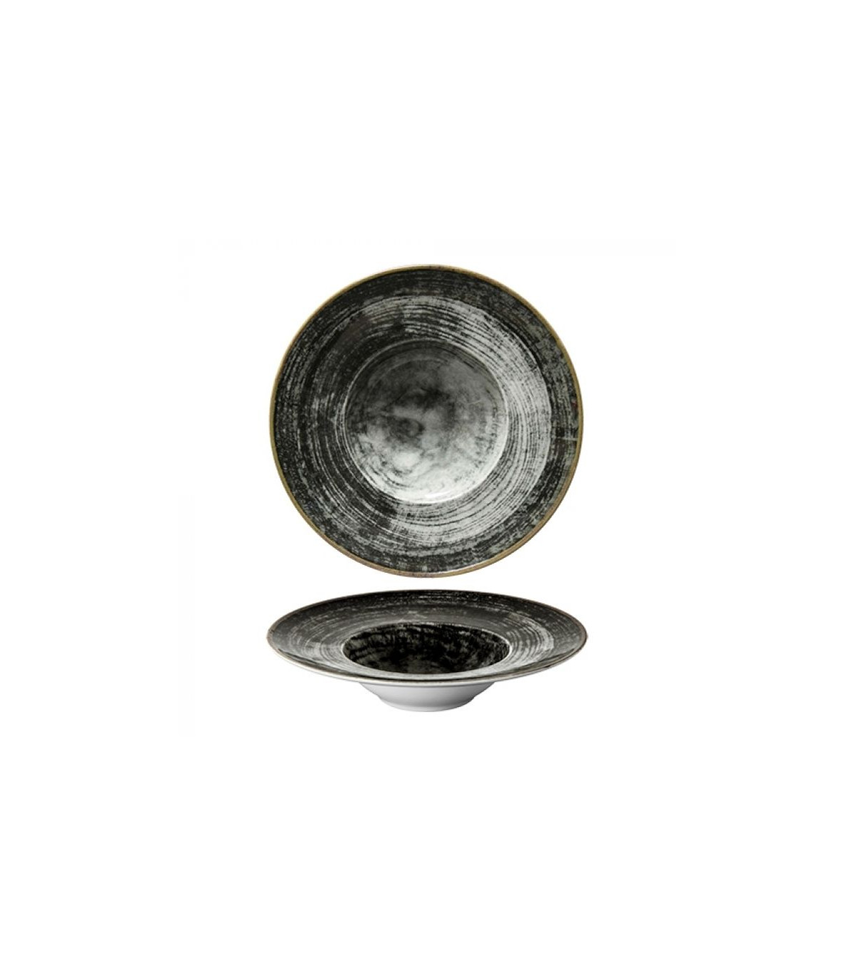 ASSIETTE RONDE ENTREE - DESSERT@27.5CM NAPOLI BLACK SATURNIA dans SATURNIA